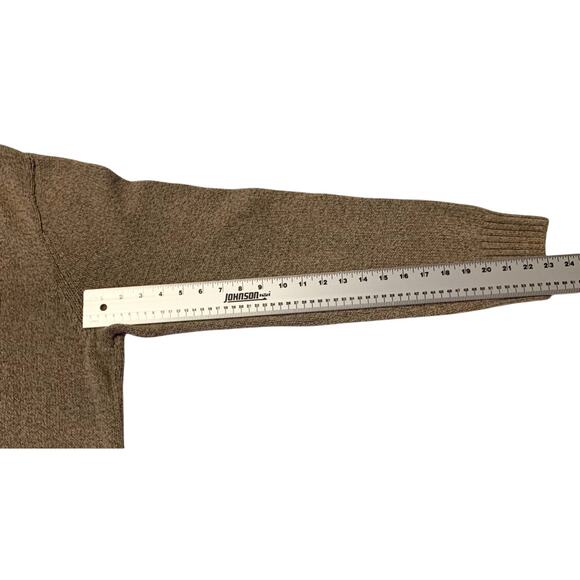 Chaps Mens Sweater 2XLT Brown 3 Button Henley Elbow Patches Old Money Heritage - Picture 10 of 14